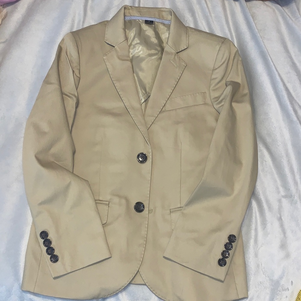 Crewcuts j crew tan khaki Beige ludlow Blazer jacket size 8 NWT chino